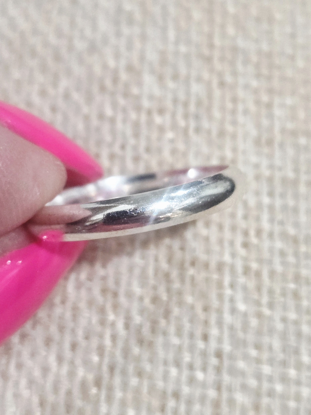 Classic Silver Tone Women's Dome Stackable Ring - Size 8